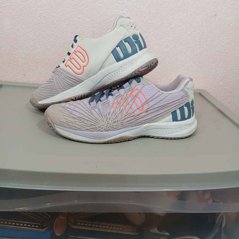 Wilson Kaos 2.0 Women's Tennis Shoes - White and Lavender Size 7.5 - Picture 7 of 10